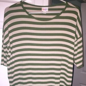 XXS Irma by Lularoe. Army green and white stripe